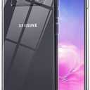 KIOMY Case for Samsung Galaxy S10 Airbag Corners Shockproof Bumper Protective Phone Cover, Hybrid Design Hard PC Back with Flexible TPU Frame (Crystal Clear, for Samsung S10)