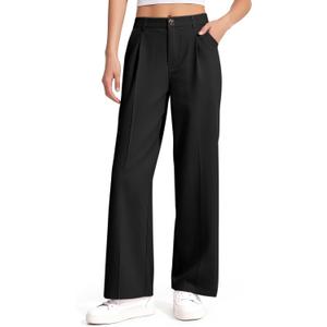 Girls Dress Pants Wide Leg Uniform Pants for Girls Preppy Clothes Size 7-14 Years