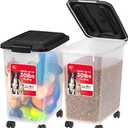 IRIS USA Dog Food Storage Container, Airtight, 30 lb Capacity, Wheels
Airtight seal keeps kibble, bird seed, and pet food fresh while wheels provide easy mobility around the home.