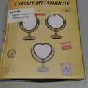 CHENGU Heart Shaped Mirror 8 Pieces Hair Styling Combs Double Sided Rotatable Dresser Heart Mirror Makeup Gifts for Girls Gift Vanity Tabletop (Creamy White)