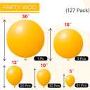 PartyWoo Mustard Yellow Balloons 127pcs Different Sizes of 36 18 12 10 5 Inch Yellow Fall Balloon Arch Kit for Birthday Engagement Baby Shower Bee Sunflower Little Cutie Party Decorations Yellow-Y10