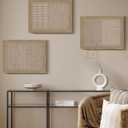 PHOPAGO Boho Geometric Framed Wall Art Mid-Century Bohemain Abstract Shape Illustration Neutral Modern Minimalist Painting Decorative Artwork 11x14in Natural Framed