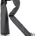 QCAA Extra Heavy Storm Door Chain Check, for Heavy Commercial Door, 20-1/2" Length Overall, Solid Brass Bracket Satin Chrome Plated, 304 Stainless Steel Hook, Grey Textured Vinyl Cover, 1 Pack