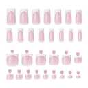60Pcs White French Tip Press on Nails & Press on Toenails Set, Square Press on Nails Medium Fake Nails French False Toenails Full Cover Stick on Nails for Women Manicure Kit