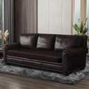 Leather Look Couch Cushion Covers Sofa Seat Slipcovers Sets Couches Furniture Protector for Sectional Armchair Loveseat Pets Kids Stretch Spandex Fabric (1 Cushion XL Sofa, Chocolate)