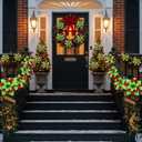 Zeyune 15 Pack Green Poinsettia Flowers Glitter Artificial Christmas Poinsettia Decor 5.5'' Plush Flowers Picks with Clips and Stems DIY for Xmas Tree Wreath Holiday Home Party Decor(Green Red)