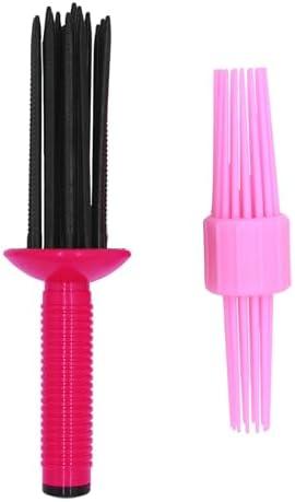 HAIOLORPRO 2PCS Curling Roll Comb, Curling Roll Comb for Curly Hair, 3 Different Sizes of Styler for Curly Hair, Hair Curling Roll Comb