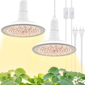 15W Hanging Plant Lights for Indoors with On/Off Swtich, high PPFD Energy Saving for Greens Plant Grow Light 4000K Plug in Pendant Light for Plants2 Pack (15w Full Spectrum)