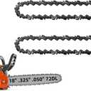 2 Pack 18 Inch Chainsaw Chain .325" Pitch .050'' Gauge 72 E Drive Links, 18-Inch Replacement Chains Fits Husqvarna 440 445, Echo Craftsman and more