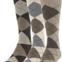 GOLDTOE Men's Carlyle Argyle Crew Dress Socks, 3-Pairs (Large)
