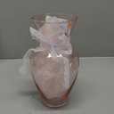 MARTAGE Pink Glass Vase, Large Vase for Flowers, Flower Vases for Bouquet, Glass Flower Vases for Living Room, Bedroom, Dining Table, Office, Wedding, 9 Inches