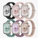 Slim Braided Bands For Apple Watch Band 40mm 41mm 42mm 38mm 46mm 44mm 45mm 49mm Women Men stretchy Solo Loop Nylon Elastic Thin narrow skinny Strap for iWatch Series 10/9/8/7/SE/6/5/4/3/2/Ultra No Size