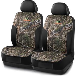 Mossy Oak Camo Seat Covers, Airbag Compatible, Universial Fit, Fit Most Bucket Seats - Made with Premium Rip-Stop Oxford Fabric - Official Licensed Product (Oxford Camo Low Back Front)