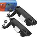 WJSKDQ 2PCS Compression Latch Lock Powder Coated Zinc Alloy Adjustable Lever Hand Operated Flush Lever Marine Applicable Door Thickness: 0.04"-0.94" Grip Range (Black)