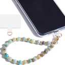 Lostars Marble Beaded Phone Wrist Strap,Detachable Phone Bracelet Strap with Tether Tab,Hands-Free Wristlet Strap (Amazonite)