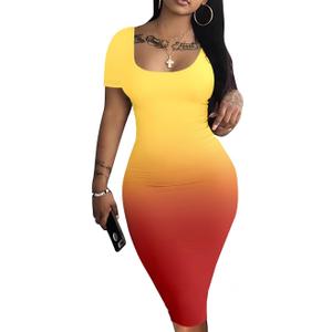 Mrskoala Women's Casual Basic Pencil Dress Bodycon Summer Sexy Club Midi Dresses