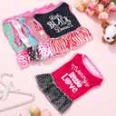 6 Pack Girl Dog Clothes Pet Dress Shirt Female Cute Dog Sundress Puppy Christmas Apparel Clothes Outfits with Ruffles for Pets Cats(Small)