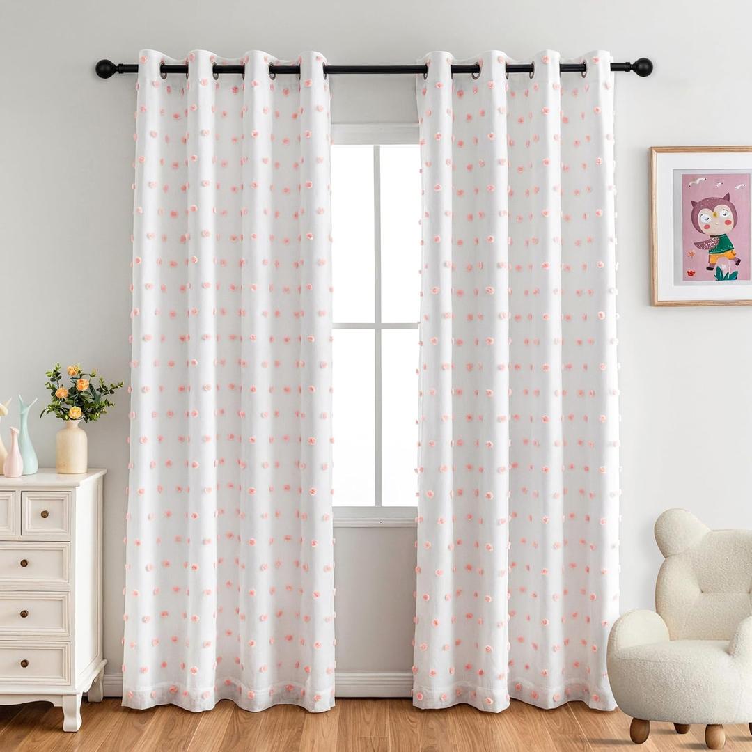 MYSKY HOME Pink Blackout Curtains for Girls Bedroom 84 Inch Long 100% Light Blocking Girls Nursery Curtains for Living Room 2 Panels Privacy Protect Grommet Window Drapes 52W x 84L