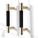 12 Pack 3 Inch 76 mm Knurled Cabinet Handles Cabinet Pulls Aluminum Handles Pulls Gold and Black Oxidation Finish with Diamond Pattern 4" Length (3" Hole Center)