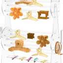 Acrylic Claw Clip Holder 360 Degree Rotating Claw Clip Organizer Hair Accessories Organizer Storage Display Clear Stand for Women Vanity Dressing Table(Round Style)