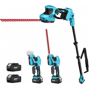 Seesii 20V Cordless Pole Hedge Trimmer & Grass Shears 4-in-1, 9-Ft Reach