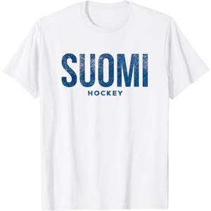 Finland Suomi Hockey Distressed Vintage Retro T Shirt T-Shirt, L