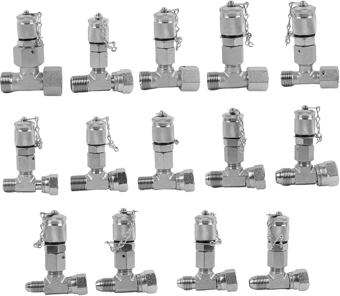 14Pcs Tee Fittings Hydrulic Presure Test Connector Set Coupling, Hydraulic Test Fittings for Construction Machinery Excavator