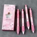 4+10 Pcs Gel Ink Pens Retractable Pens Cute Pen 0.5mm Ballpoint Pen Office School Supplies for Girls Boys Women Men, Age 6+ (Pink)