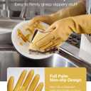 Rubber Gloves on Dishwashing Cleaning 3 or 6 Pairs,Kitchen Dish Gloves, Reuseable, (6,Large)
