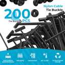 2 x 200 Pcs Universal Nylon Cable Tie Buckle, Upgrade Cable Tie Buckle Zip Tie Clips for Car, Multifunctional Nylon Zip Ties T-Type Head Zip Ties with Screw Hole for Automotive Fender, Engine Bay, Home