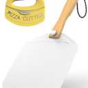 Meykwod Pizza Peel 12 inch, Aluminum Pizza Paddle, Metal Pizza Peel, Pizza Spatula for oven, with Foldable Wood Handle, Pizza oven accessories
