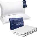 Beckham Hotel Collection Bed Pillows with Cooling Pillowcases for Hot Sleepers, King Size Sets of 2, Soft Down Alternative Pillow for Sleeping, Envelope Cases, White