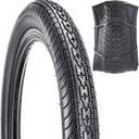 SIMEIQI 26x2.35 20x2.35 Inch Cruiser Beach Bike Tire Black White Wall or Brown Cream Wall Folding Replacement Bicycle Tire for Hybrid City Commuter Trail