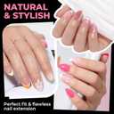 UNA GELLA Almond Shape Nail Tips Short: 504pcs Half Cover Almond Gel Nails Tips Matte Clear Fake Nails Self-handle for Nail Extension DIY Nail Salon for Her, 12Sizes