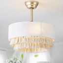 20" Fandelier Ceiling Fans with Lights, Boho Chandelier Ceiling Fan with Light Remote Control, 6-Speed for Bedroom, Living Room, Nursery (Yellow)