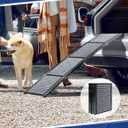PENSUN Dog Ramp for Car, 71" Foldable Pet Ramp with Non-Slip Rug Surface, Lightweight and Portable Truck Ramp Stairs for Medium & Large Dogs Up to 250LBS Enter Cars, SUVs & Trucks (71" L x 17" W)