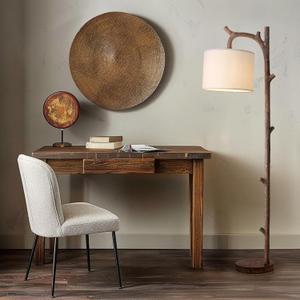 OYEARS Retro Farmhouse Floor Lamp for Living Room Rustic Standing Lamps Tree Trunk Deco Modern Country Vintage Wood Floor LampBrown