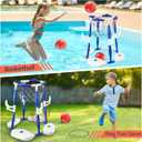 2 in 1 Pool Basketball Hoop, Pool Toys Swimming Pool Games for Kids Adults Family Party Birthday Games Toys