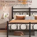 Full Bed Frames with Headboard, Noise Free, Easy Assembly, Black