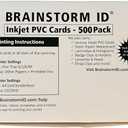 Inkjet PVC Cards (500 Pack) - Inkjet Printable PVC ID Cards with Brainstorm ID's Enhanced Ink Receptive Coating - Waterproof and Double Sided Printing - Works with Epson and Canon Inkjet Printers