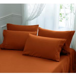 Aormenzy Microfiber Pillow Cases - King Size Set of 4-1800 Thread Count Ultra Soft Rust Pillowcases - Wrinkle Resistant Pillow Covers with Envelope Closure - 20" x 40"