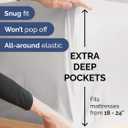 Extra Deep Queen Fitted Sheet - Hotel Luxury Single Fitted Sheet Only - Easily Fits 18 inch to 24 inch Mattress - Ultra Soft, Wrinkle Free with Extra Deep Pockets - Breathable & Comfy - French Grey