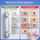Grab Bars for Bathtubs and Showers,2 Pack 16.5" Bathroom Safety Handles with Strong Suction Cups, Non-Slip Grip Balance Support for Shower & Bathtub, for Seniors & Limited Mobility