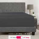 Queen Fitted Sheet Only DeepPocket Extra Deep Pocket Queen Fitted Sheet 21 Fitted Sheets Perfectly Fit 1723 Deep Mattress & Toppers Lovely Joyful Feel 1 Bottom Sheet Queen Size Dark Grey