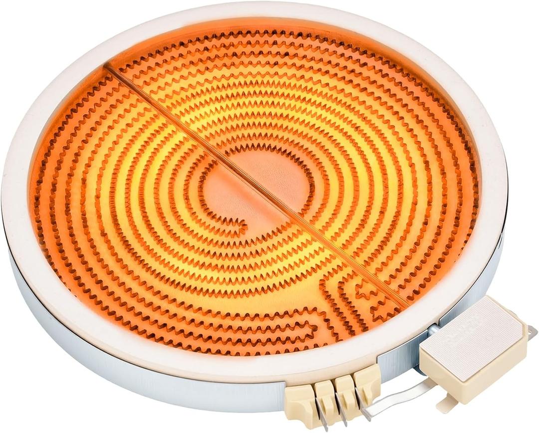 Upgraded WB30X24111 9-In Dual Range Radiant Surface Element Compatible with GE Hot-Point, WB30T10133 Dual Surface Burner Element Replaces WB30T10133 AP5989975 4465256