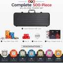 Versa Games Poker Chips - Clay Poker Chips Set - 13.5g 500 Piece Crown Casino Poker Set with Numbers Denomination - Upgraded Poker Set Case