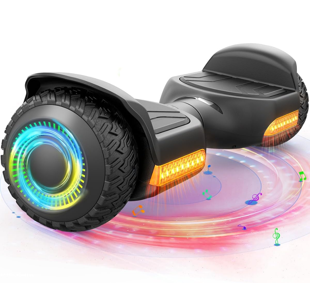 Gyroor Balancing Scooter New G13 All Terrain Balancing Scooter with LED Lights, Self Balancing Off Road with Bluetooth for Kids ages 6-12 and Adults-Black