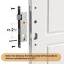 Storm Door Mortise Lock Body, Mortise Lock Replacement Parts for Old Storm Doors, 2-1/2" Handle PZ, Reversible Latch Bolt (Matte Black)