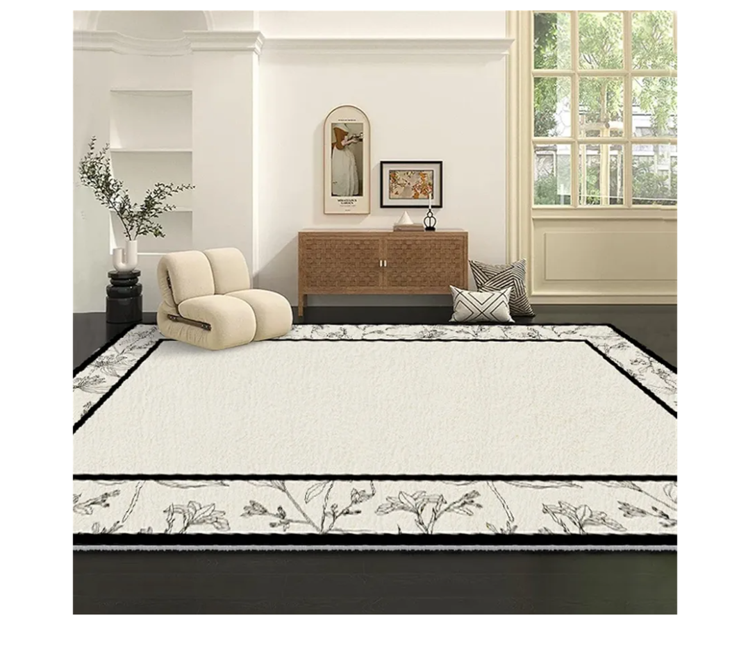 Rugs Washable, Large Rug for Living Room Bedroom, Floral Distressed Floor Carpet Non-Slip(80x60 inch)