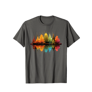 Nature Reflection Forest Trees Outdoor Wildlife T-Shirt, XL